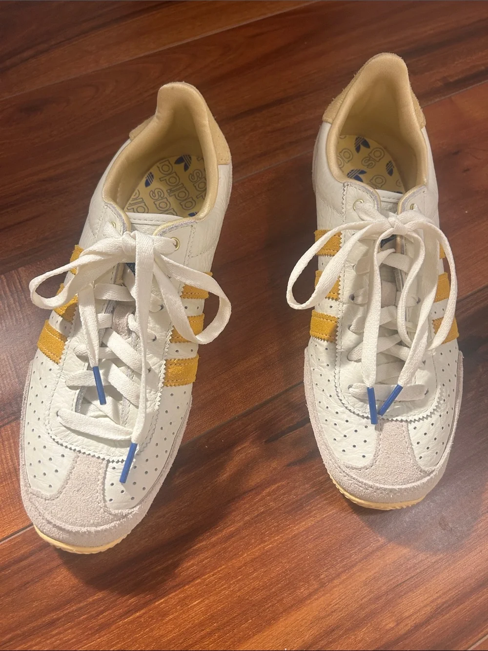 adidas White and Yellow Retro Style Sneakers